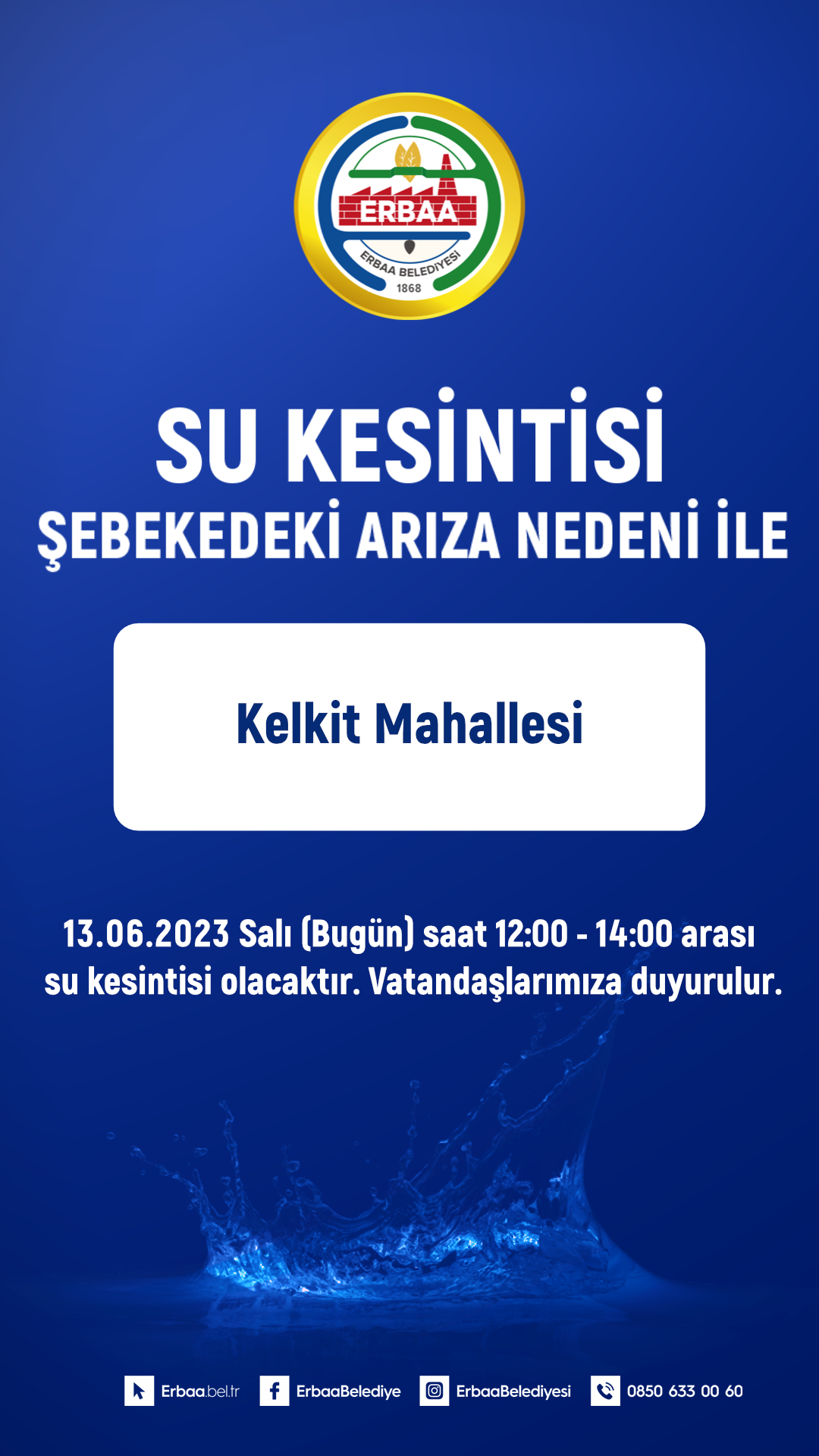 Su Kesintisi Duyurusu 13.06.20223