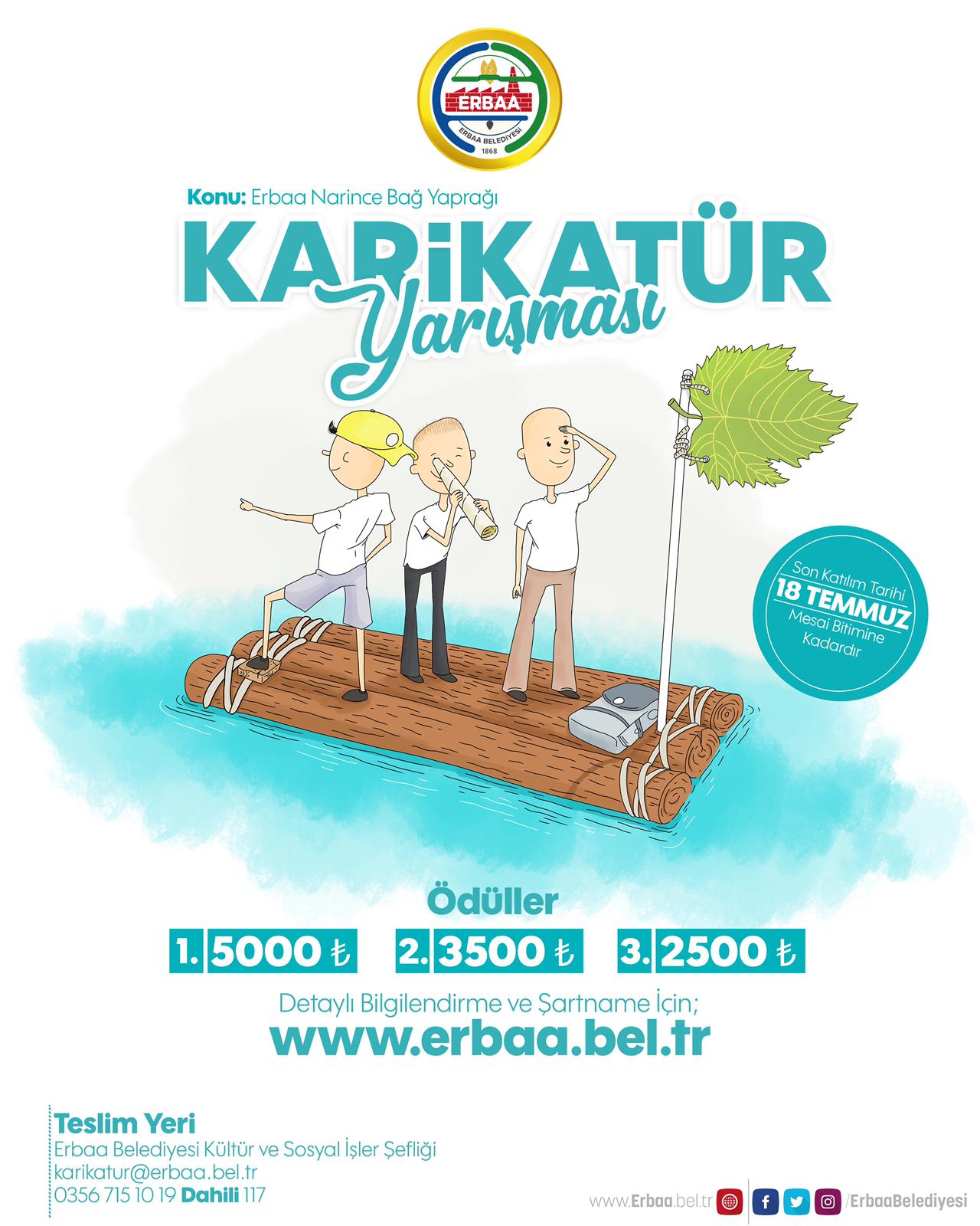 Erbaa Bağ Yaprağı Konulu Karikatür Yarışması